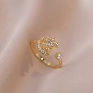 moon and star spinner adjustable ring
