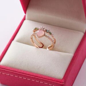 colourful heart and flower ring
