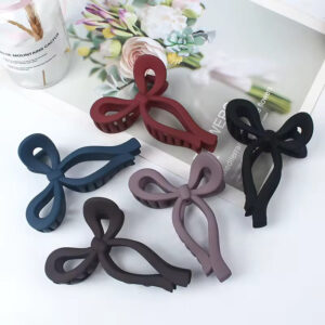 Matte Bow Knot Claw Clips Earrings