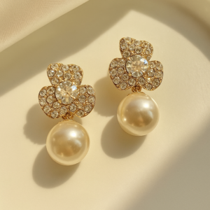 Clove Flower Pearl Drops Earrings