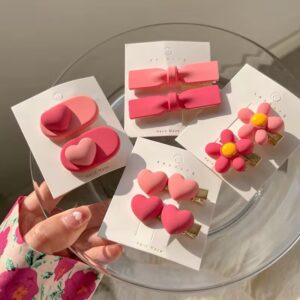 Cute Pink Hair Clips Set (2 pcs)