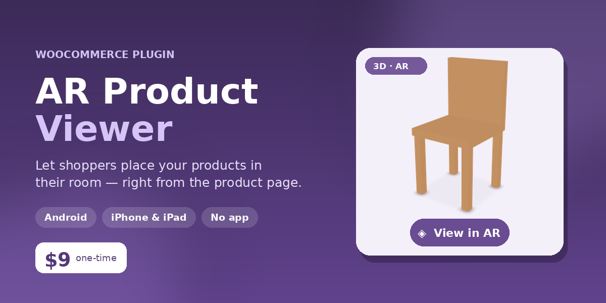 AR Product Viewer for WooCommerce – View Products in Augmented Reality
